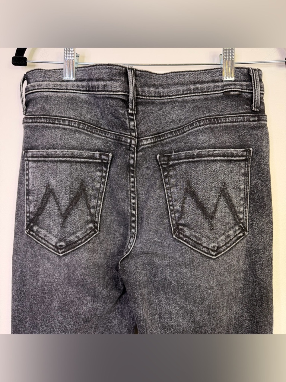 MOTHER The Stunner High Rise Skinny Jeans 29 Charcoal “Train Stops” Denim - Picture 7 of 13